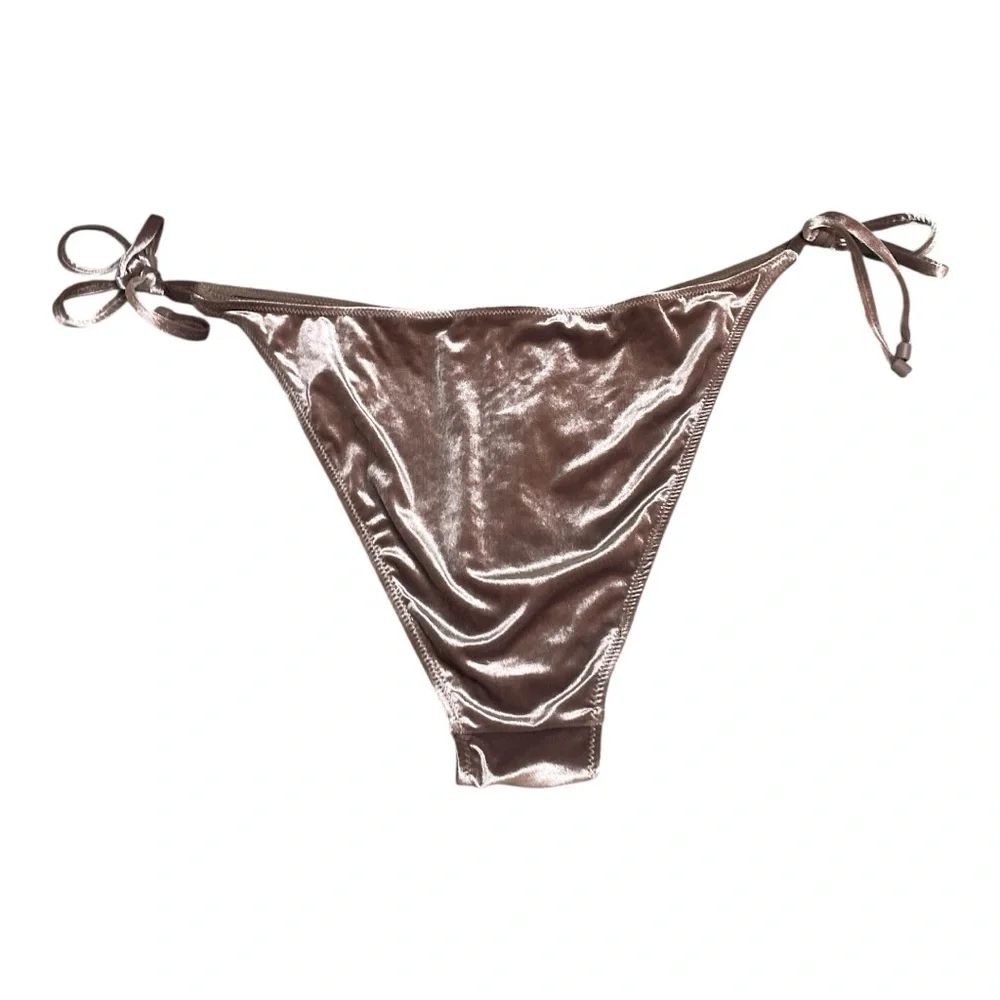 SKIMS Bundle of Brown Velour Bikini Bottoms & Maroon Bikini Underwear | 4X